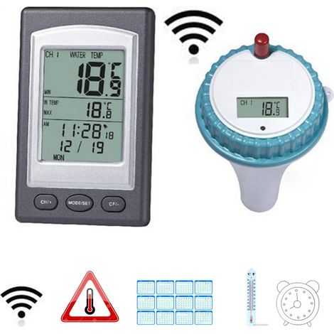 Termometro galleggiante per piscina, facile da leggere, digitale, wireless, per bagno di ghiaccio, vasca idromassaggio, acquario (1/4)