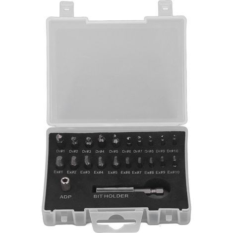 Kit d'extracteur à Vis Endommagée, Ensemble d'outils de Démontage à Boulon cassé à Haut Débit à Haute Vitesse, avec des Bits de Tournevis et d'une Boîte de Rangement, pour la Ménage, l'entretien (1/5)