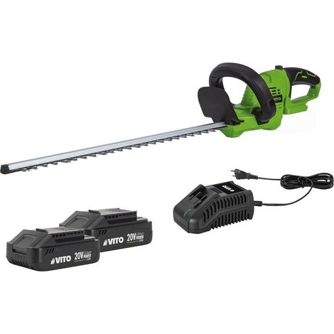 Taille Haies sans fil 20V Lame 51Cm + 2 Batteries lithium 2.0Ah + Chargeur Rapide VITO (1/4)