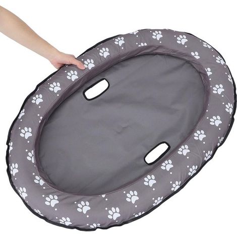 Hunde-Pool-Schlauchboot – Aufblasbares Schlauchboot für Welpen und Hunde – Wasserspielzeug für Strand, See und Fluss – 90 x 65 cm – Grau (1/5)