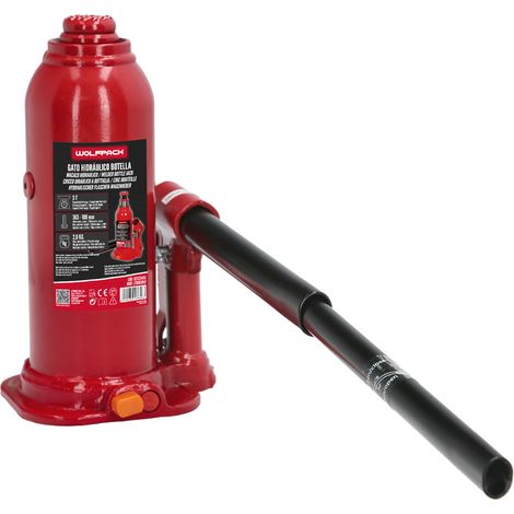 WOLFPACK LINEA PROFESIONAL gato hidraulico botella 3000 kg. , Gato Hidraulico Botella- Elevación máxima de peso: 3.000 kg.- Altura mínima / máxima: 194 / 372 mm. (1/4)