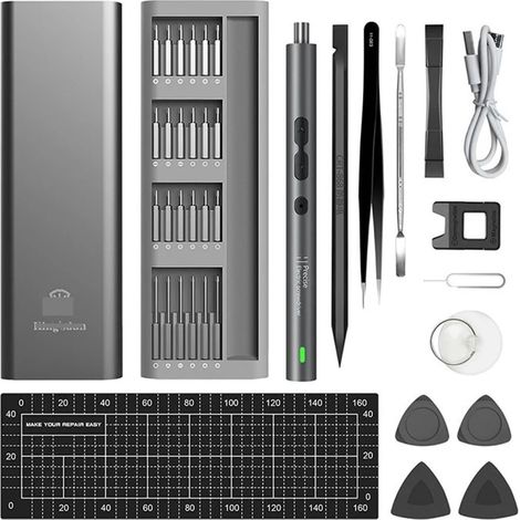 Mini Tournevis Électrique Sans Fil 62 en 1 - Kit de Réparation de Précision avec 48 Embouts Magnétiques, Charge USB-C, pour PC, Smartphone et Lunettes (1/5)