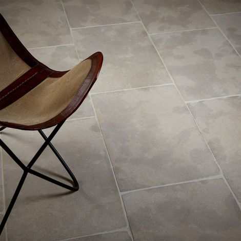 Carrelage effet pierre naturelle 60x40 cm – Couleur beige – Dalle de 0,24 m² pour revêtement intérieur et extérieur (1/5)