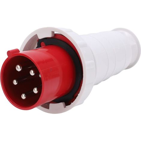 [NIEMALS VERWENDET] 5-poliger Industriestecker, Wasserdicht IP67, 380-415V, 63A, 3P+N+E, Industrieller Stromanschluss für die Landwirtschaft in der Industrie, Rot/weiß in Industriequalität