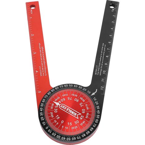 Rapporteur d'angle pour scie à onglet 360° en alliage d'aluminium, gabarit de coupe, règle et mesure d'angle (1/5)