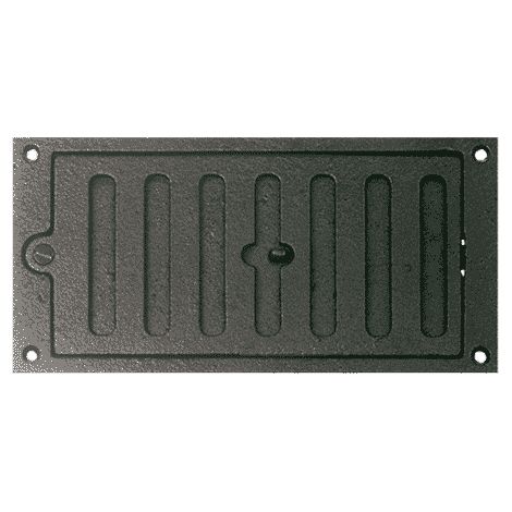 Grille aération VMC en fonte obturable 220 x 110 mm – Résistante aux hautes températures – Système à coulisse pour gestion d'air – Dommartin