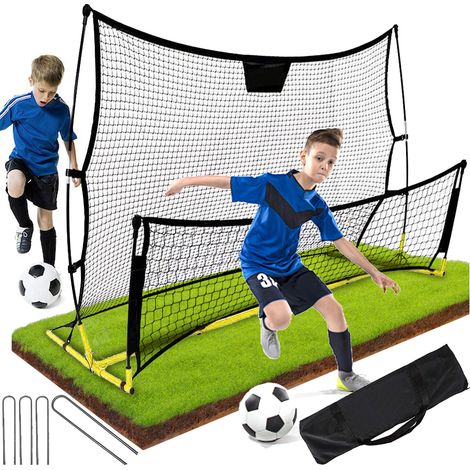 Rebounder doppelseitig Fußball Trainer Tor Trainingsrahmen 220x110 cm (1/5)