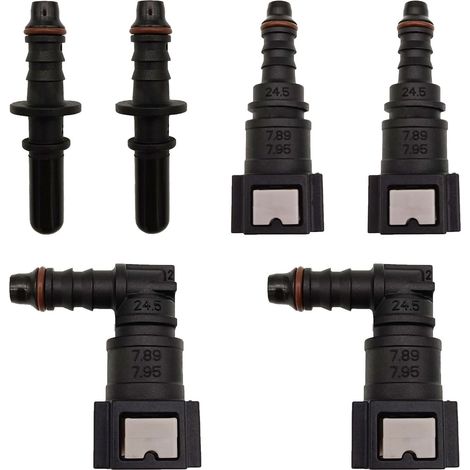 6 Pièces Connecteur Tuyau Carburant, Raccord PA Multi-taille, Étanche Véhicule Essence