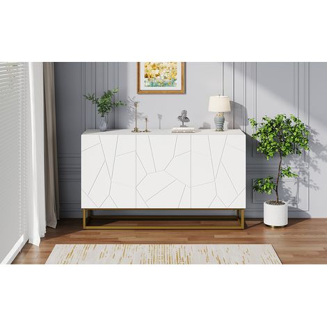 Meuble de salon en acajou, meuble moderne pour la cuisine. Meuble de salon avec 4 compartiments. Largeur : 130 cm (1/5)