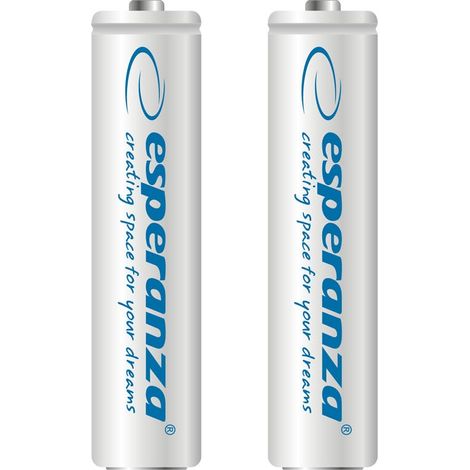 Batterie ricaricabili esperanza ni mh aaa 1000mah 2pz bianco