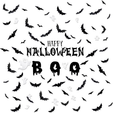 Autocollants Effrayants Chauves-souris 3D Halloween - Décor Réaliste Mur et Fenêtre pour Fête, Stickers Adhésifs Maison et Intérieur (1/5)