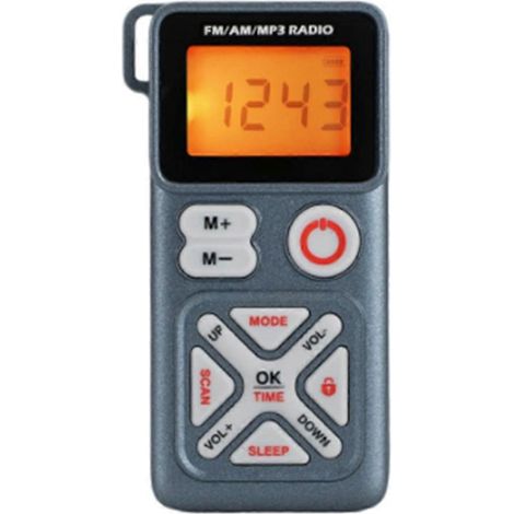 Mini Pocket Radio Portable FM AM MP3 Radios Recevier Sleep Timer 3.5mm Casque Jack Carte TF Lecteur de Musique Bleu (1/5)