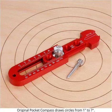 Compas de charpentier en alliage d'aluminium pour tracer des cercles et des arcs, outil de traçage de cercles de charpentier métrique/impérial (1/4)