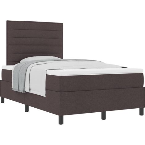 Maison Exclusive - Letto a molle con materasso Marrone Scuro 120 x 200 cm Tessuto (1/5)