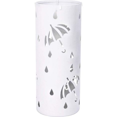 Porte-parapluie en fer de haute qualité rond blanc (1/4)