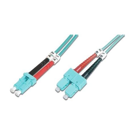 Jarretière fibre optique, Digitus, Câble réseau, Fibre optique, Mâle, SC multimode, LC multimode, Bleu