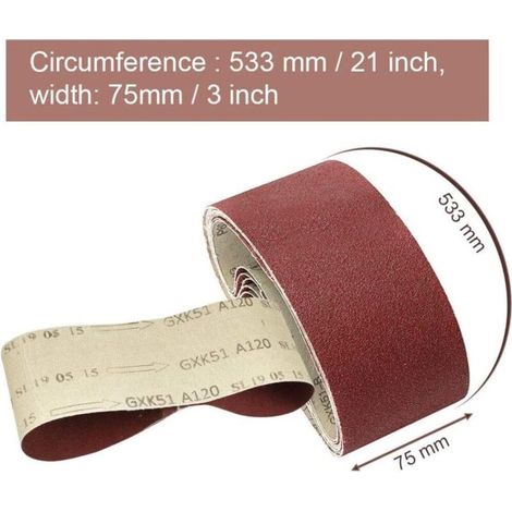 30 Pièces Bande De Ponçage, 75 x 533mm Tissu En Tissu Bande De Ponçage 40/60/80/120/180/240 Grains Oxyde D'aluminium Papier De Verre Ceintures Power File Pour Ponceuses à Bande Bosch (1/5)