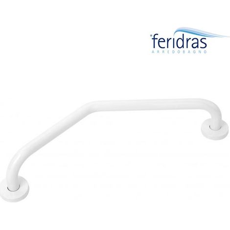 Maniglione in acciaio 60cm bianco antiscivolo di sicurezza (1/2)