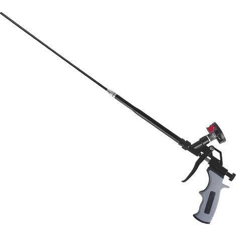 Pistolet à mousse extensible 63cm, pistolet professionnel pour mousse expansée avec revêtement PTFE, applicateur pour calfeutrage, isolation, remplissage, projets DIY (Gris)