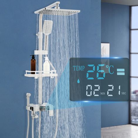 Duschsystem Regendusche Set mit Handbrause Seifenschale Duscharmatur Dusche