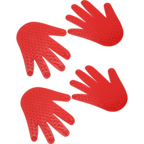 2 Paires de Marqueurs de Mains Anti-Dérapants pour Exercices de Coordination Motrice Enfants - Empreintes Palmaires Rouges (1/5)