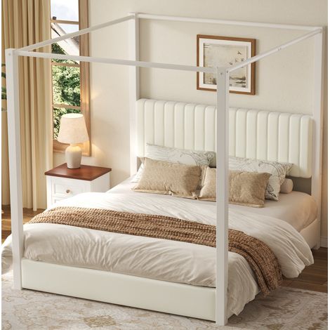 cama matrimonio con dosel tapizada 180x200 cm OKMYHOME (1/5)