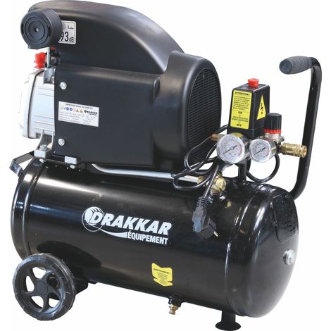 DRAKKAR EQUIPEMENT - Compresseur coaxial 24L 8 bar 2CV 230V - 11219 - Ce produit de marque DRAKKAR-EQUIPEMENT est neuf.
