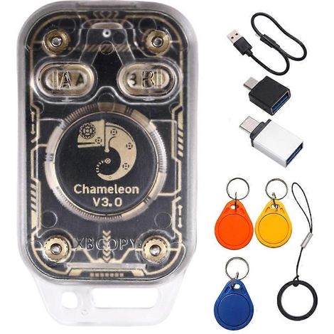 Lecteur de puces RFID Chameleon V3.0, simulateur de carte à puce + porte-clés 3XUID 125K 13,56M copieur d'étiquettes IC d'identification, lecteur/graveur NFC (1/5)