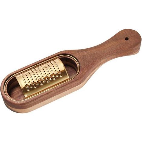 Râpe À Fromage - Disque En Acier Inoxydable - Collecteur Amovible En Bois D'acacia - Pour Fromage Et Légumes - 1 Pièce (1/5)