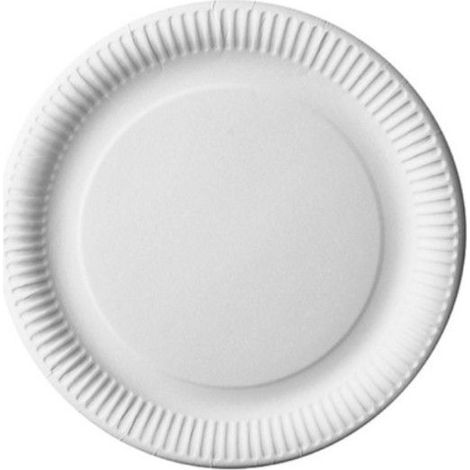 150 assiettes carton rondes, 18 cm, blanc, vaisselle jetable pour fêtes et pique-niques