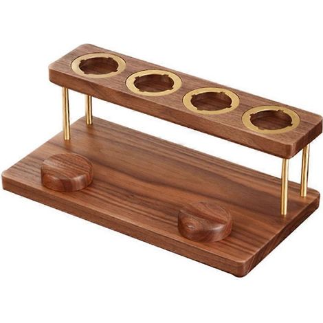 Organiseur de bureau en noyer noir, élégant support de rangement vertical pour fer à friser (1/5)
