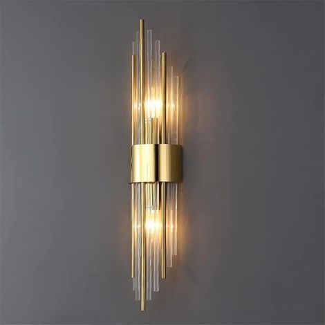 Appliques murales modernes pour espaces de vie, luminaires pour chambres, lampe murale en cristal de vanité, lumière LED de luxe, chambre à coucher, hôtel, lampe de chevet, couloir, allée (Or) (1/5)