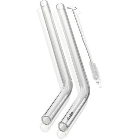 GEFU Trinkhalm Future Glas klar mit Reingungsbürste 23cm 4er (1/2)
