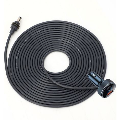Câble d'alimentation cc de 2M, 6,5 pieds, avec affichage de tension, 18awg, étanche IP68, cordon extérieur de remplacement pour voiture, bateau, camping-car (1/5)