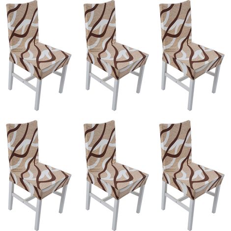 Lot de 6 housses de chaise haute élasticité, amovibles, lavables et anti-poussière, type 2, pour la maison, l'hôtel et la salle à manger. (1/5)