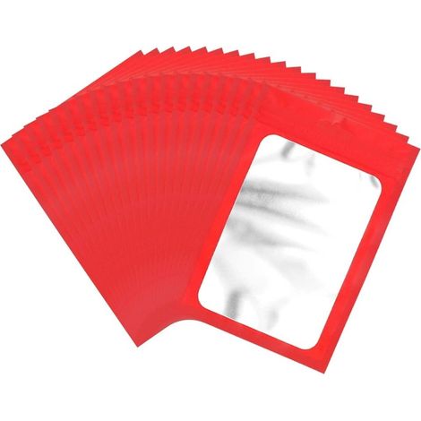 100 Pcs Resealable Bags with Clear Window Packaging Bags (1/5)