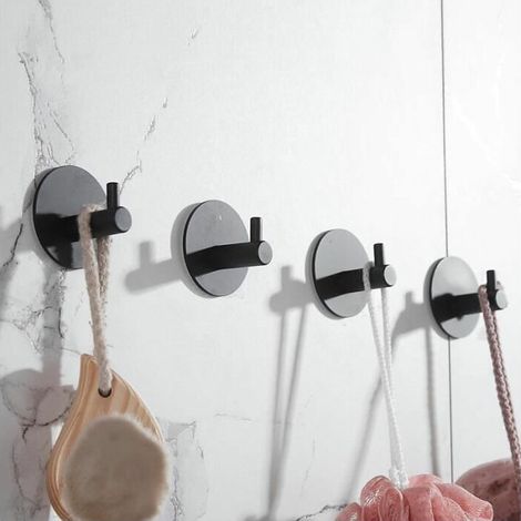 royaluxe - Ensemble d'accessoires de salle de bain noir mat à 4 crochetssalle de bains (1/3)