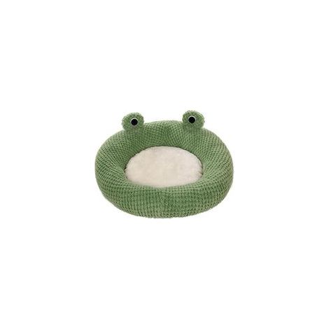 Froschförmiges Katzenbett mit rutschfester Unterseite, rundem und weichem Froschkissen, grün, weiche und lustige Haustiermatte, geeignet für kleine und mittelgroße Katzen und Hunde - Crezuo