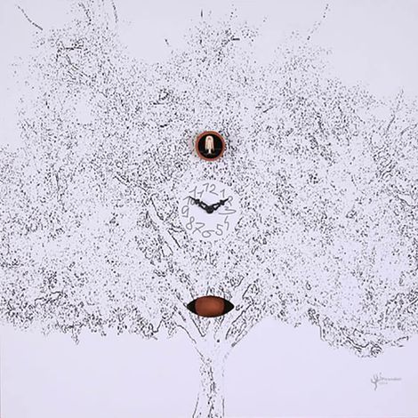 Orologio a Cucù da Parete 60X60X11Cm Pirondini Italia Albero Nero (1/2)