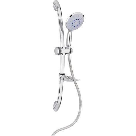 Metaform - Saliscendi Doccia 3 getti con ECO-STOP Doppia aggraffatura in Acciaio inox e ABS Mod. Moon