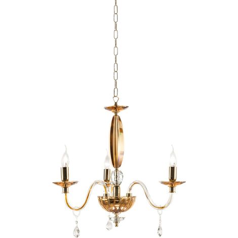 Lustre classique en verre et cristal 3 lumières E14 de prestige Cecilia 3 (1/2)