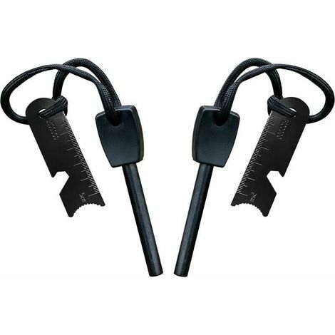 Encendedor de supervivencia, encendedor con raspador, resistente al agua, 10.000 chispas a 3.000 grados, barra de 8 mm, acero de magnesio para encender fuego - Encendedor, correa para el cuello, raspa