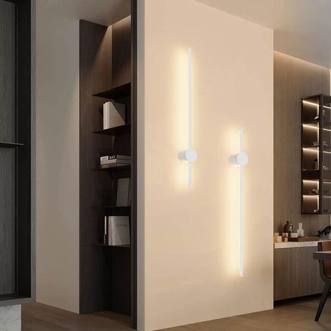 Lange LED-Wandleuchte für den Innenbereich, moderne Wandleuchte, IP65-Außenwandleuchte, für Schlafzimmer/Wohnzimmer/Garten, 24 W/81 cm, Aluminium, warmweiß (3000 K), weiß (1/4)
