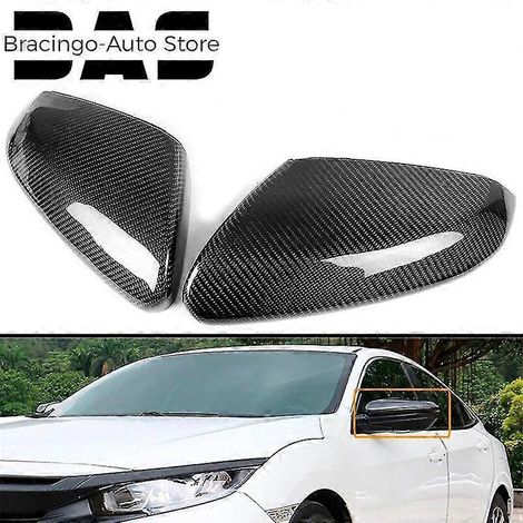 Passend für Honda Civic 10. Generation 2016 2017 2018: Außenspiegelabdeckungen in Carbonfaser-Optik, Rückspiegelkappen, Zierleisten, Auto-Außenteile