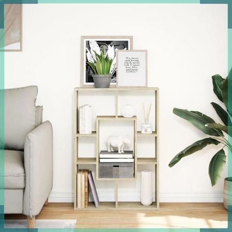Bibliothèque - 858140 - chêne sonoma - 63 x 20 x 90 cm - 7 étagères (1/5)