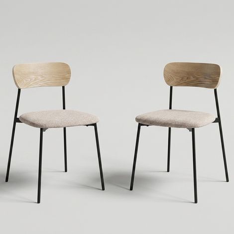 2 Sillas de cocina de diseño moderno Genevieve YES - Gris (1/5)