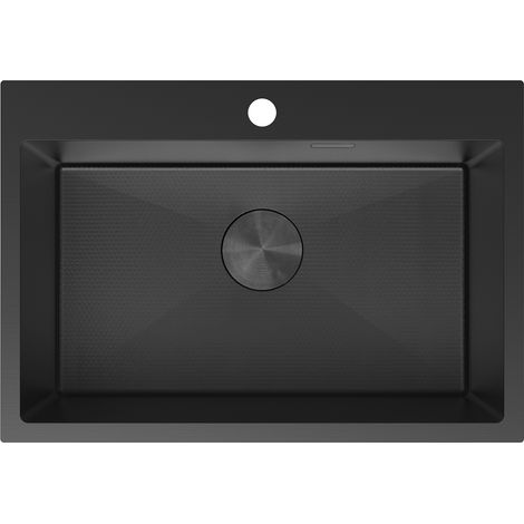 Mexen Solix Edelstahlspüle 1-becken 650 x 450 mm, schwarz HC - 6403651000-70HC (1/5)