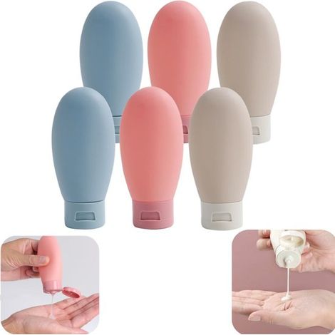 Flacons vides flacons rechargeables pour shampoing flacons rechargeables pour après flacons de voyage pour lotion (plusieurs couleurs, 60 ml) (1/5)