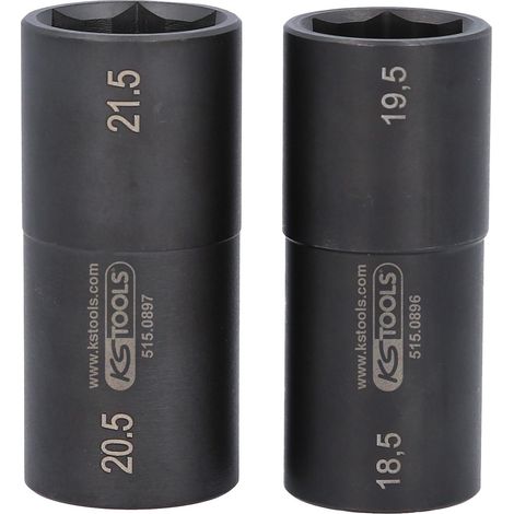 KS TOOLS 1/2" Juego de vasos de impacto especiales de aluminio para llantas para Ford 18,5 / 19,5 / 20,5 / 21,5 mm 2 piezas - 515.0895 (1/4)