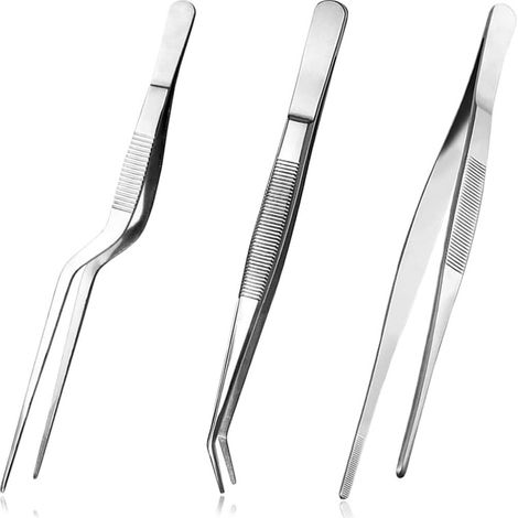 Set aus 3 Tablettclips aus Edelstahl (je einer: 16,5 cm gerader Clip, 15,5 cm einfach gebogener Clip und 16,5 cm gebogener Clip). (1/5)